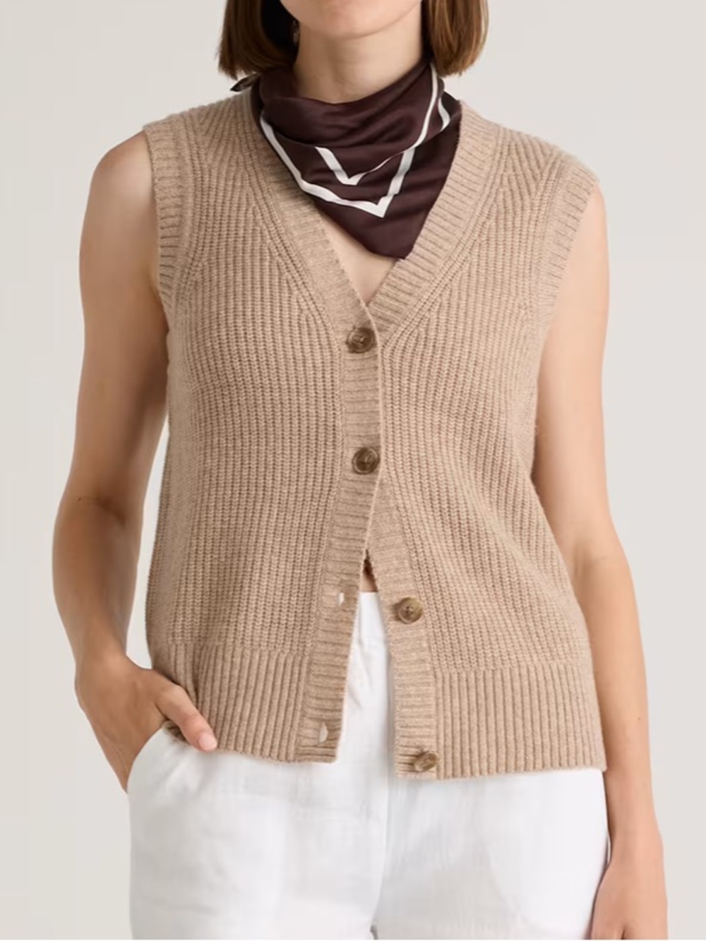 Quince Mongolian Cashmere Fisherman Sweater Vest